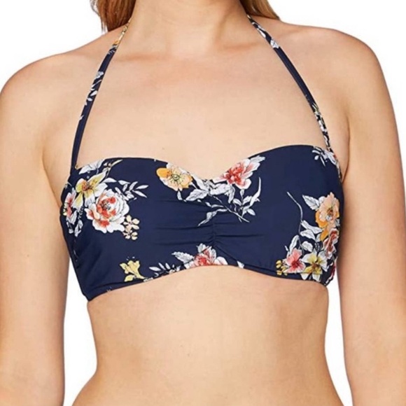 Seafolly Australia blue Floral Bandeau Bikini Top - Picture 1 of 5